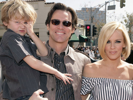 Jenny McCarthy and Jim Carrey with Evan Asher.